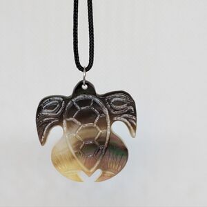 Sea Turtle Necklace Carved Shell Pendant Bora Bora Unisex Men Women Kids